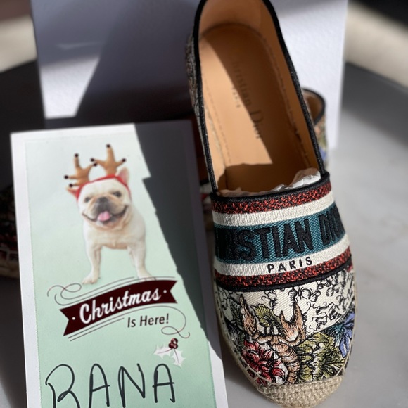 Dior floral Granville Espadrilles flats sneakers shoes new in box and dust bag - Picture 7 of 7